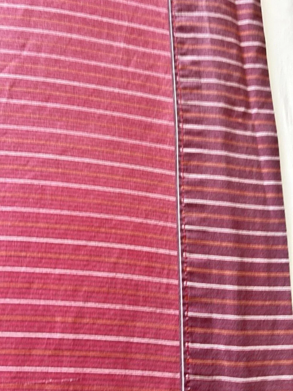 4 Pc QUEEN Sheet Set Stripe Burgundy Pinstripe West Point Stevens Made in USA